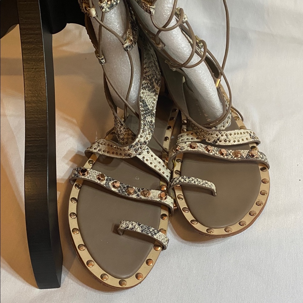 Ivy Kirzhner Snake Print Strappy Sandals